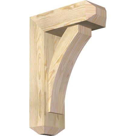 Thorton Craftsman Rough Sawn Bracket W/ Offset Brace, Douglas Fir, 6W X 16D X 24H